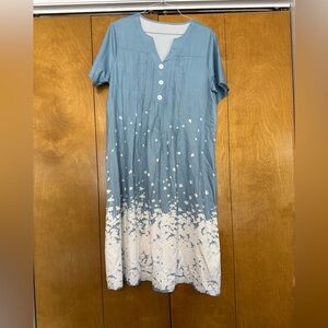 CLEARANCE Blue and White Floral Women's Dress